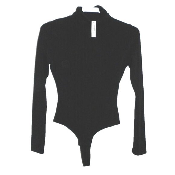 MADEWELL black lightweight soft knit long sleeve body suit women's size S, NEW - Picture 1 of 5